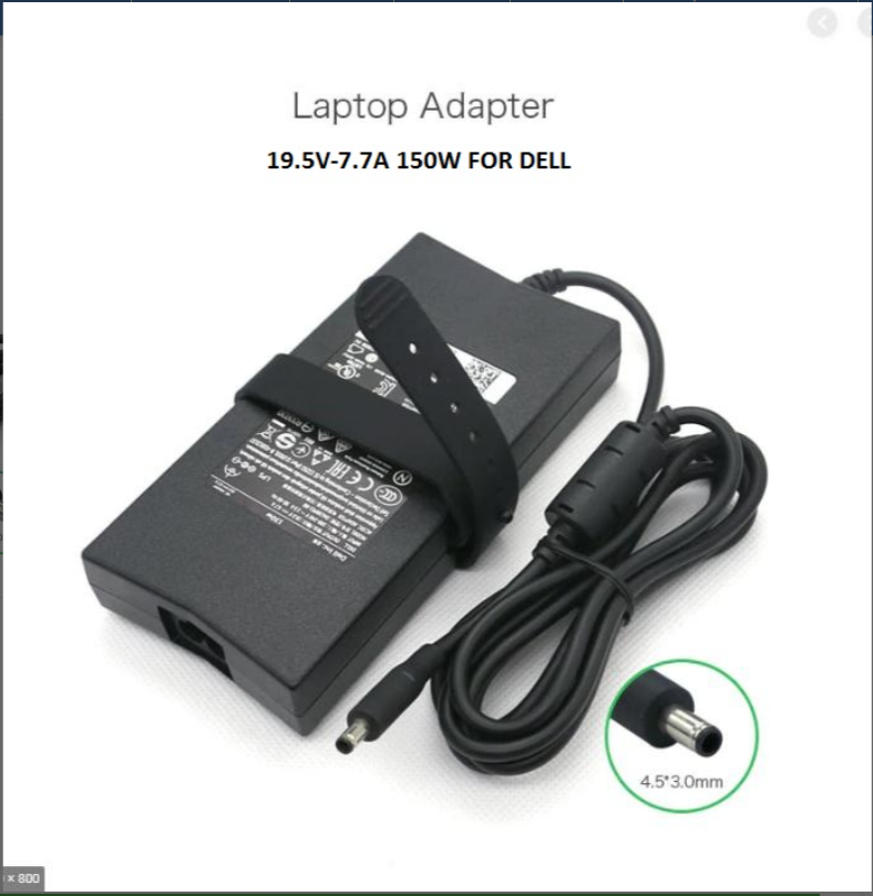 Sạc laptop Dell 19.5V-7.7A Slim (Kim nhỏ) – Zin