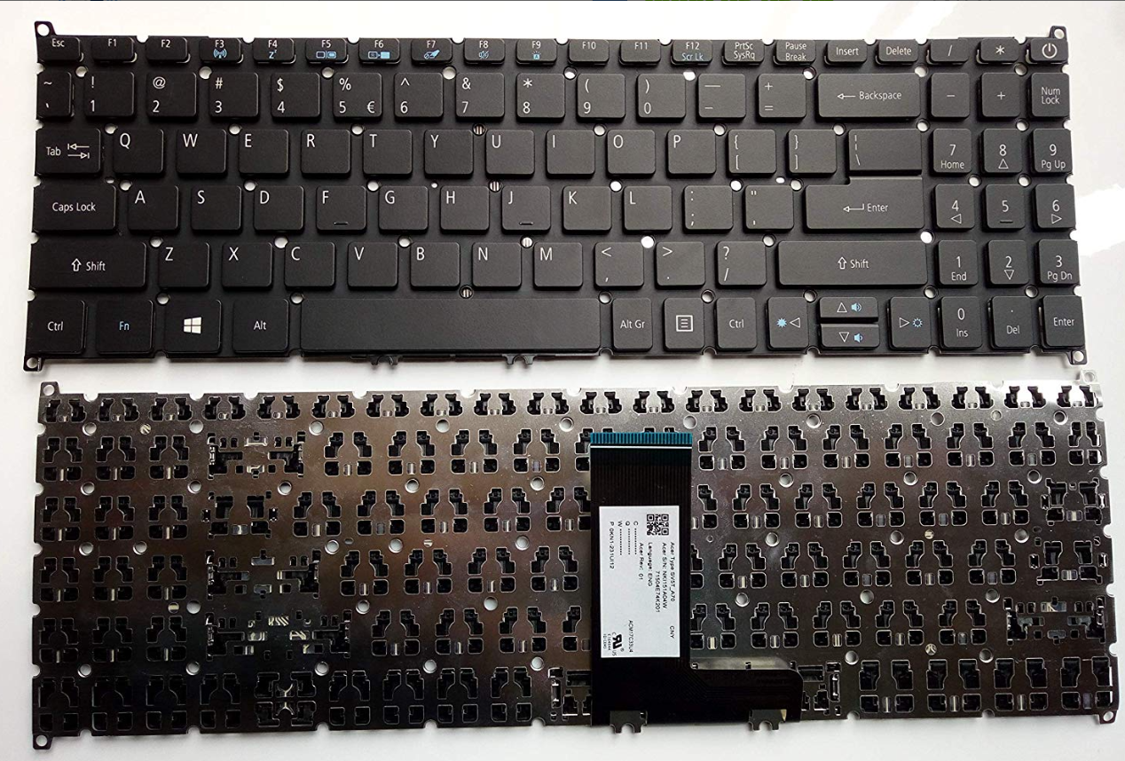 Bàn phím laptop Acer Swift 3 SF315-51, SF315-51G, N17P4, Acer Aspire 3 A315-22, A315-23, A315-34, A315-35, A315-42, A315-54, A315-55, A315-56, A315-57, A315-58, Acer Aspire 5 A515-43, A515-44, A515-45, A515-46, A515-52, A515-54, A515-55, A515-56