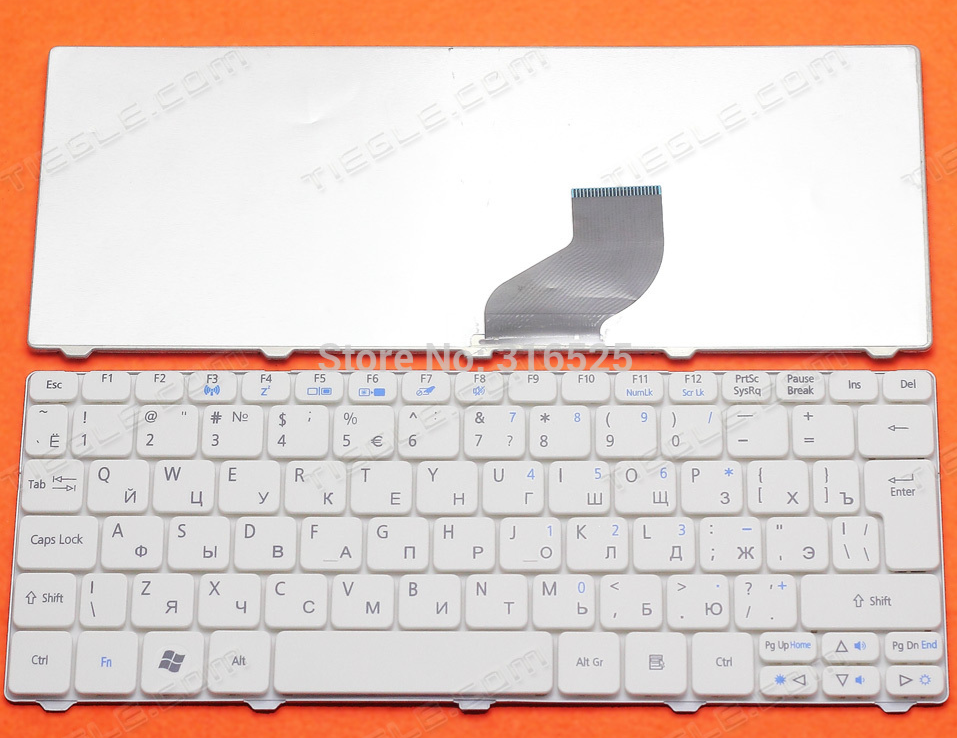 Bàn phím laptop Acer Aspire One 521 522 532 533 D255 D257 D260 D270 D532 N57 NAV50 NAV51 NAV70 PAV70 ZE6 ZE7 – D255/532 TRẮNG