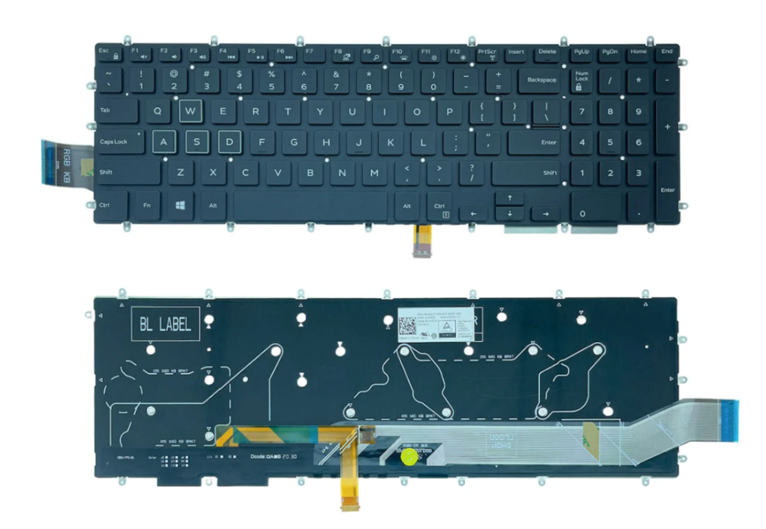 Bàn phím laptop Gaming G3 3000, G3 3579, G3 3590, G3 3779, Gaming G5 5000, Gaming G5 5500, G5 5587, G5 5590, Gaming G7 7000, G7 7588, G7 7590, G7 7790 (LED RGB, BH 6TH) *CÁP LED NHIỀU CHÂN*