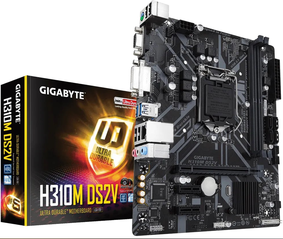 Mainboard SK 1151v2 GIGABYTE H310M M.2 2.0 Chính hãng (VGA, HDMI, M.2 Sata/M.2 PCIE, LAN 1000Mbps, 2 khe RAM DDR4, mATX)