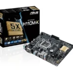 Mainboard SK 1151v1 ASUS H110M-K Chính hãng (VGA, DVI 24+1, LAN 1000Mbps, 2 khe RAM DDR4, mATX)