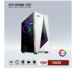 Case VSP KA33 White (362x185x410mm, Mặt trước sẵn led RGB, Hông kính cường lực, Fan đuôi 1x120mm ko kèm, Fan trước 3x120mm ko kèm, Fan trên 2x120mm ko kèm, 1xUSB3.0, 2xUSB2.0, 2xHDD, 2xSSD, Tản nước 120/240mm ko kèm, Nguồn dưới dây dài) (THAY THẾ CHO KA32 White TẠM HẾT) FV