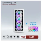 Case VSP FA05 White FV (375x200x452mm, Hông kính cường lực, Fan đuôi 1x120mm đã kèm, Fan trước 3x120mm đã kèm, Fan trên 2x120mm ko kèm, 1xUSB3.0, 2xUSB2.0, 2xHDD, 2xSDD, Tản nước 120/240/360mm ko kèm, Nguồn dưới dây dài)