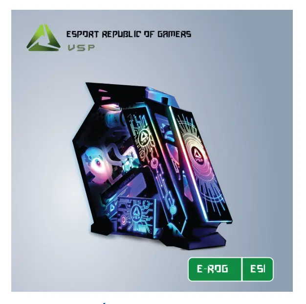 Case VSP E-ROG ES1 Gaming Black (563x254x496mm, Hông kính cường lực, 1xUSB3.0, Sẵn LED, Nguồn dưới dây dài)(THAY THẾ CHO E-ROG ES3 Gaming Black) FV