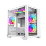 Case GAMEMAX INFINITY Mini White FV (412x322x400mm, 2 mặt kính cường lực, Fan đuôi 1x120mm ko kèm, Fan trước 3x120mm ko kèm, Fan trên 2x120mm ko kèm, Fan dưới 2x120mm ko kèm, 1xUSB3.0, 2xUSB2.0, 1xHDD, 2xSDD, 1xHD Audio, Nguồn dưới dây dài) (THAY THẾ CHO VSP B709, X09 White)