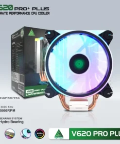 Tản nhiệt khí CPU 6 ống đồng VSP Cooler V620 PRO PLUS LED ARGB 1 fan 12cm Black (115x/1200/1366/1700/2011/AM3/AM4/AM5)