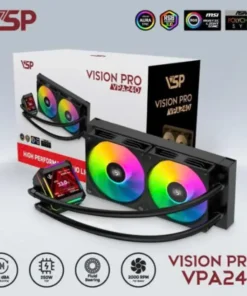 Tản nhiệt nước VSP VSP VPA240 Black 2FAN (120*120*25 (mm) LGA115X/ 1200 / 1700 / 1366 - LGA2011 / 2066 / AMD FM2 / FM2+ / AM3 / AM3+ / AM4 / AM5) FV