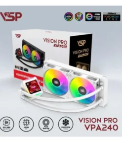 Tản nhiệt nước VSP VSP VPA240 White 2FAN (120*120*25 (mm) LGA115X/ 1200 / 1700 / 1366 - LGA2011 / 2066 / AMD FM2 / FM2+ / AM3 / AM3+ / AM4 / AM5) FV