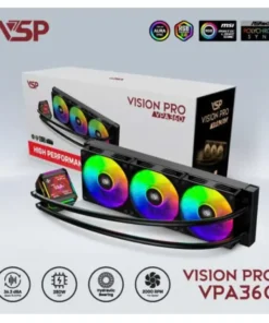 Tản nhiệt nước VSP VPA360 Black 3FAN (120*120*25 (mm) LGA115X/ 1200 / 1700 / 1366 - LGA2011 / 2066 / AMD FM2 / FM2+ / AM3 / AM3+ / AM4 / AM5) FV