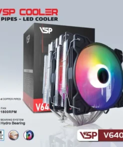 Tản nhiệt khí CPU VSP 6 ống đồng V640 LED ARGB 2 Fan 12cm Đen FV
