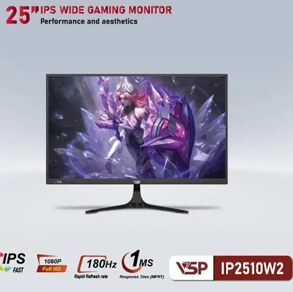 LCD VSP 24.5'' IP2510W2 Chính hãng FV (IPS - VGA, HDMI, 1920x1080, 180Hz, Kèm cáp HDMI, Treo tường) + Tặng Combo FD-iK7300