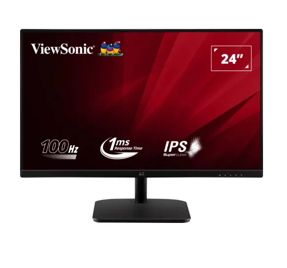 LCD 23.8” ViewSonic VA2432-H-2 Black Chính hãng FV (IPS - VGA, HDMI, 1920x1080, 100Hz, 3 cạnh viền mỏng, Kèm cáp HDMI, Treo tường) FV